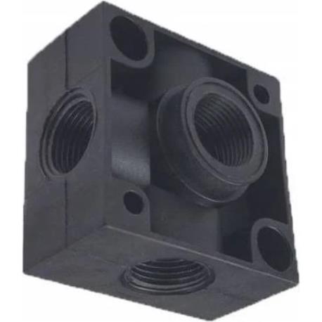 Kostka plastikowa do sprężonego powietrza naścienna 4 x 3/8" wew