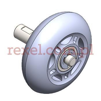 Rolka PU70x24 82A z łożyskami 608 ZZ MHK i ośką UL-3.1_3.05