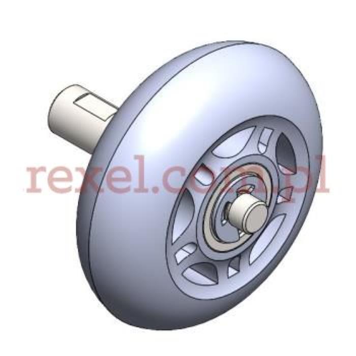 SPR-0001 Rolka PU70x24 82A z łożyskami 608 ZZ MHK i ośką UL-3.1_3.05