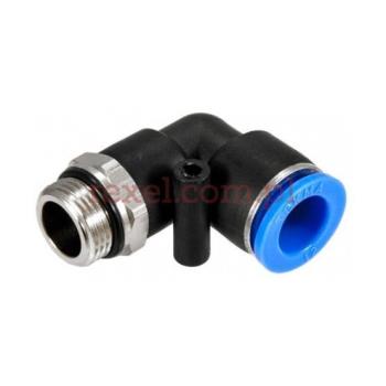 Złącze kątowe z gwintem zewnętrznym z uszczelką NBR 1/4" na wąż 4mm